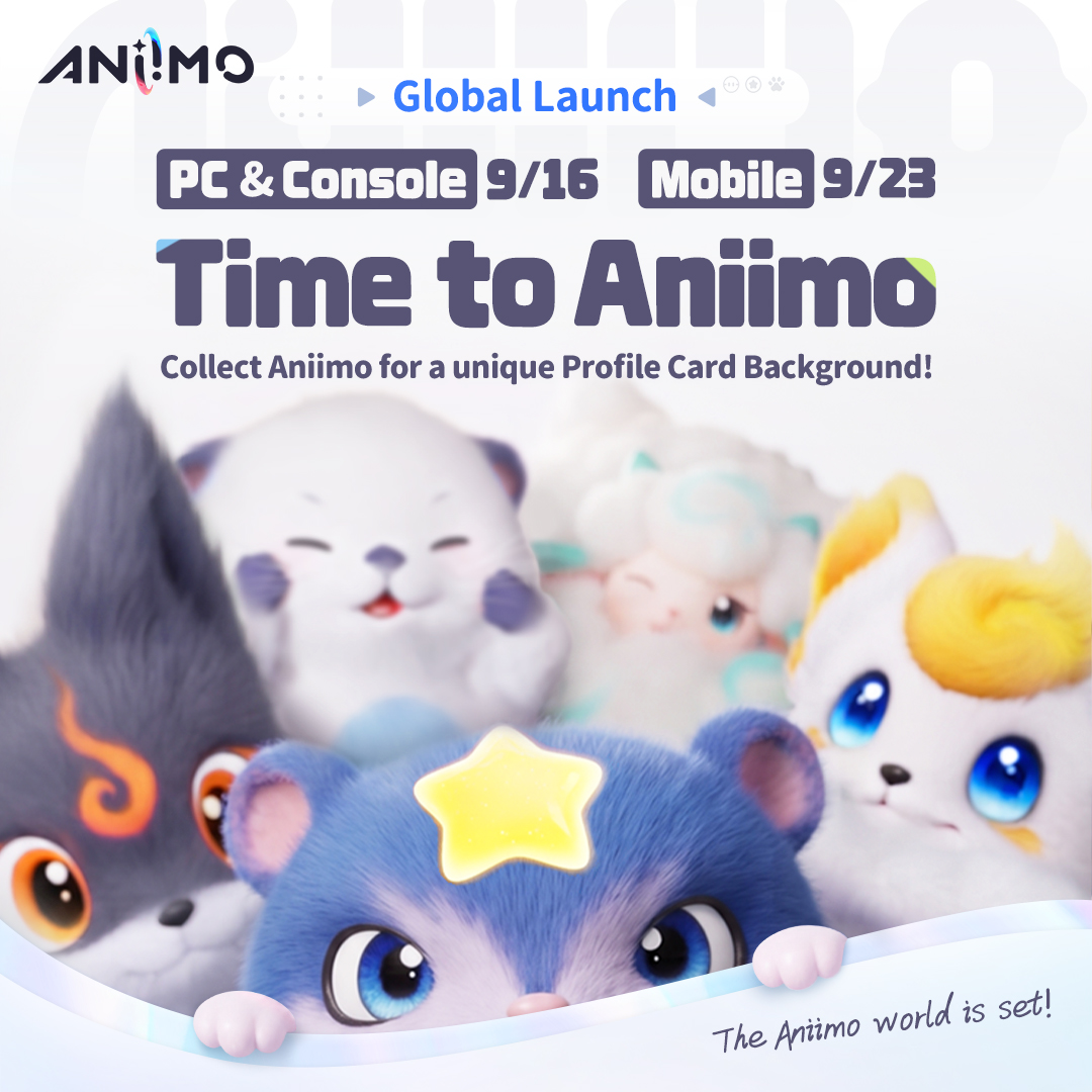 Official Aniimo launch art with a smiling polar-hare Aniimo