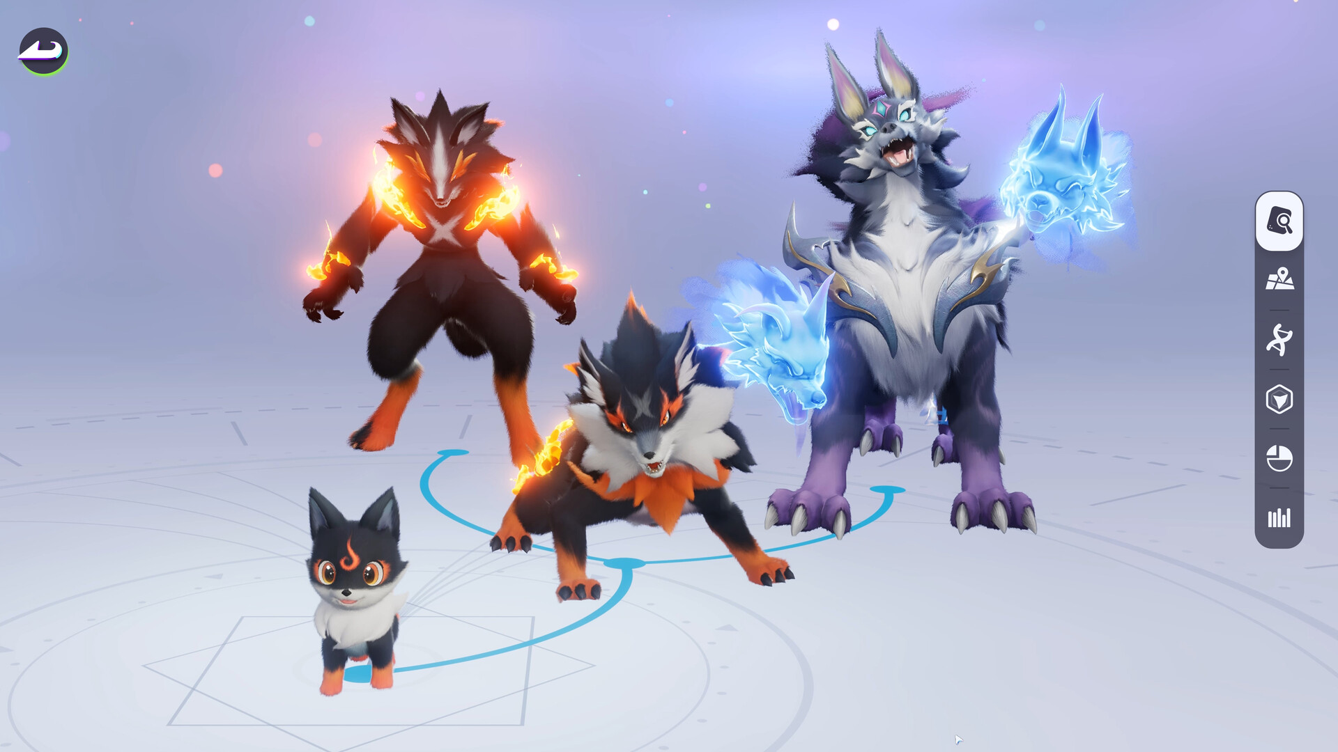 Three Aniimo standing side by side ready for battle